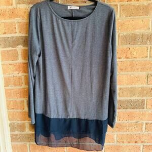 Twink Lady Blue Long sleeve blouse Size XL